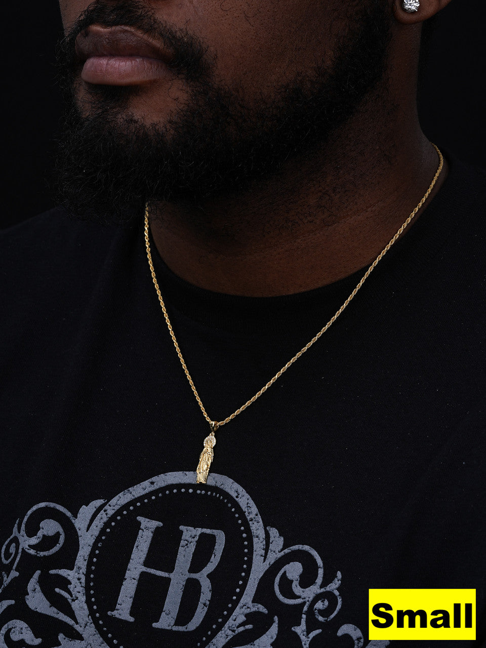 MOISSANITE Virgin Mary Guadalupe  Pendant - 14k Gold Vermeil 925 Silver - 3 Sizes 1"-3"