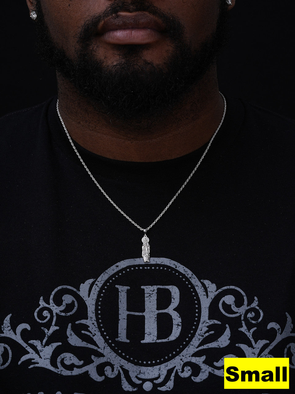 MOISSANITE Virgin Mary Guadalupe Pendant - 925 Silver - 3 Sizes 1"-3"