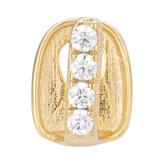 Single Tooth Iced Out Gap Grillz For Any Tooth - CZ Stones - 14k Gold Vemreil 925 Silver