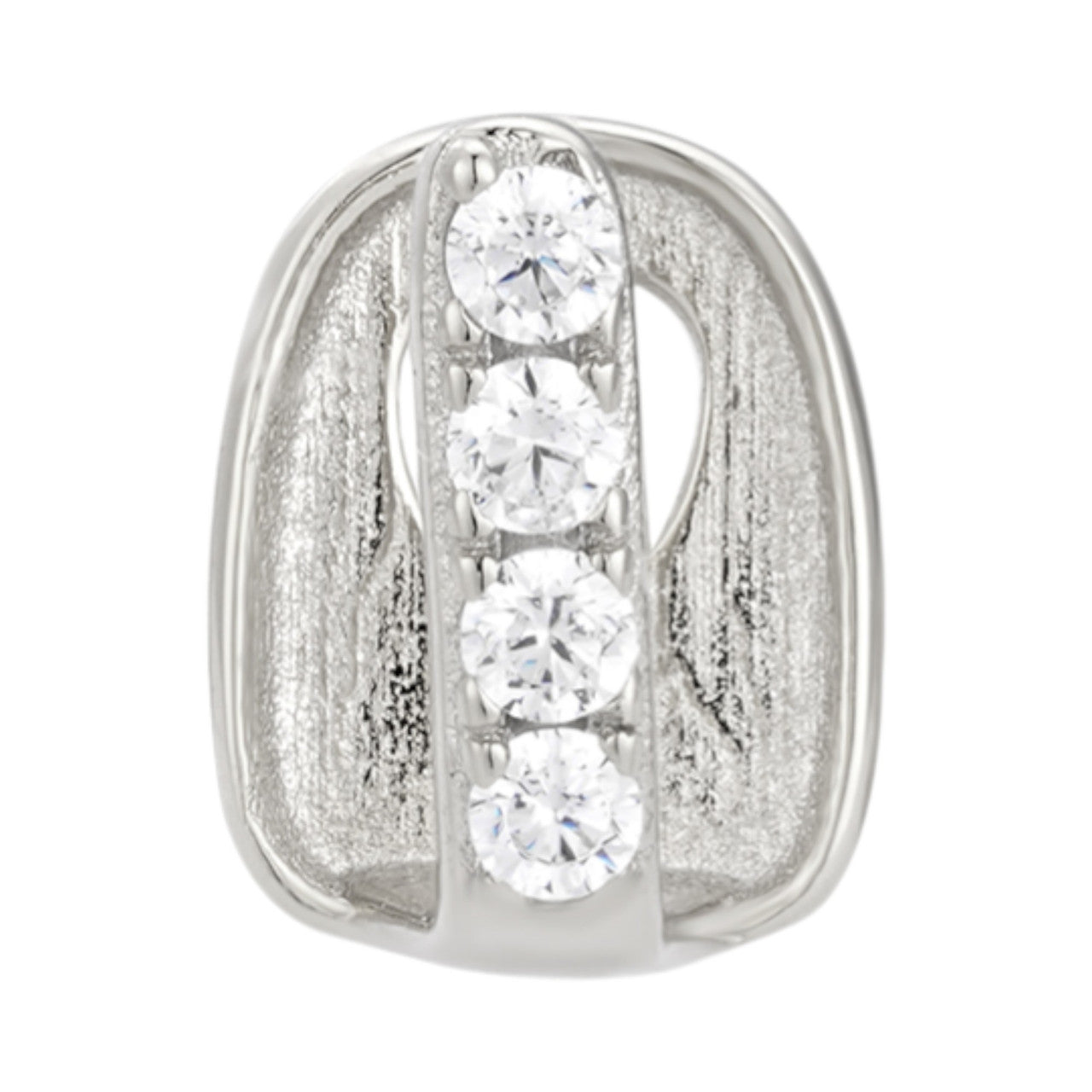 Single Tooth Iced Out Gap Grillz For Any Tooth - CZ Stones - 925 Silver