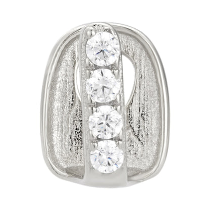 Single Tooth Iced Out Gap Grillz For Any Tooth - CZ Stones - 925 Silver