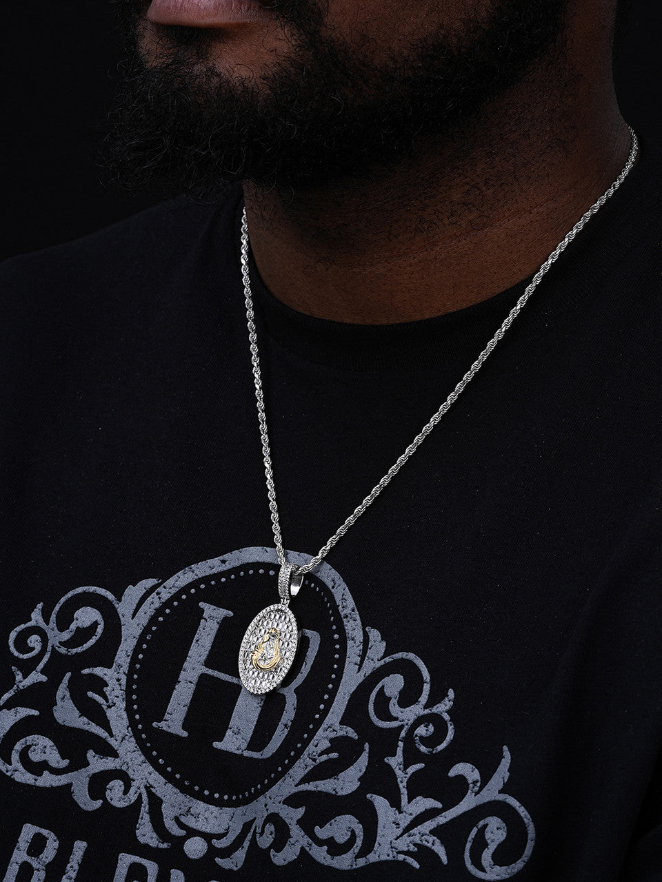 Our Lady Virgin Mary Iced Medallion Pendant - 14k Gold Vermeil Or 925 Silver - CZ Stones - Medium 2"