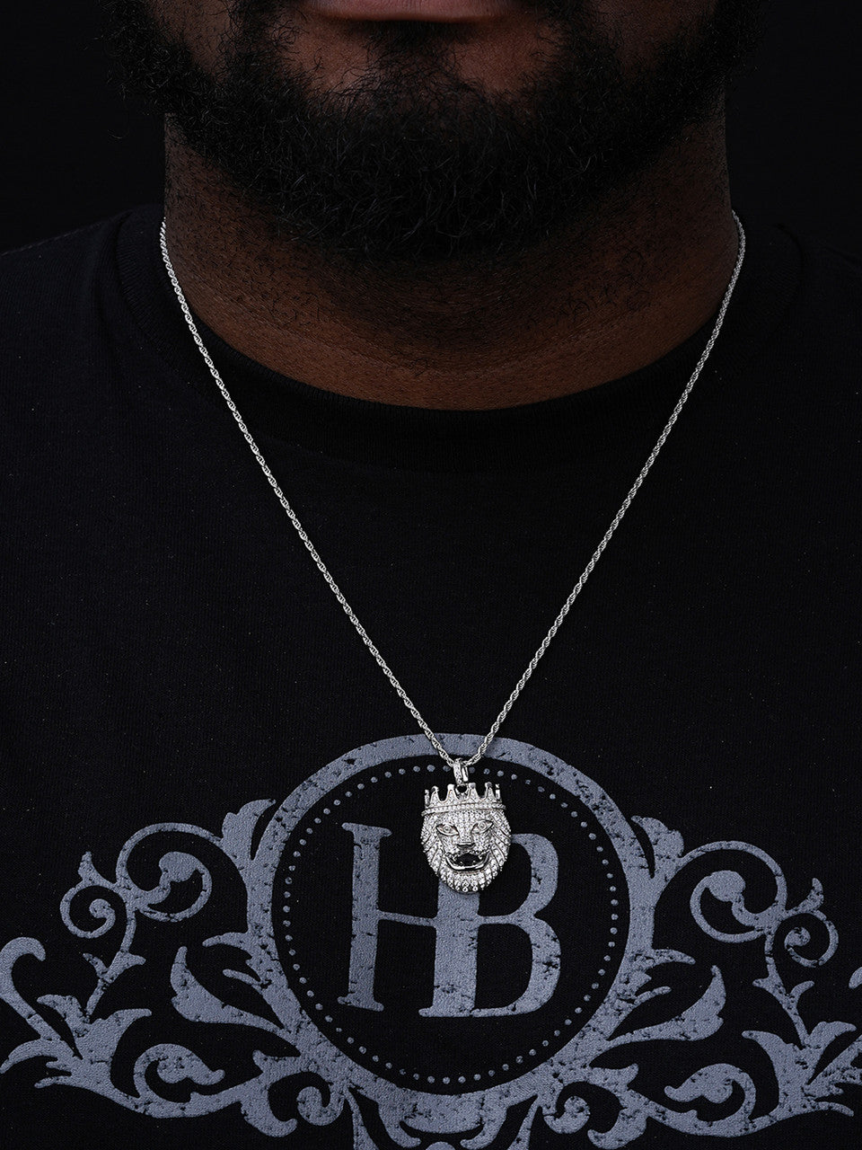 Lion W. Crown African Rasta Pendant - 14k Gold Vermeil Or 925 Silver - CZ Stones - Small 1.5"