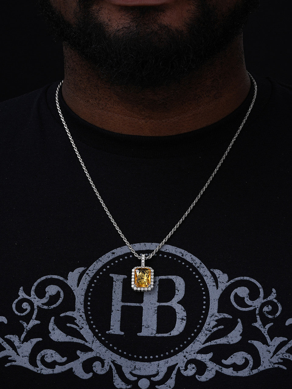 Simulated Yellow Canary Diamond Pendant - 14k Gold Vermeil Or 925 Silver - CZ Stones - Small 1.5"