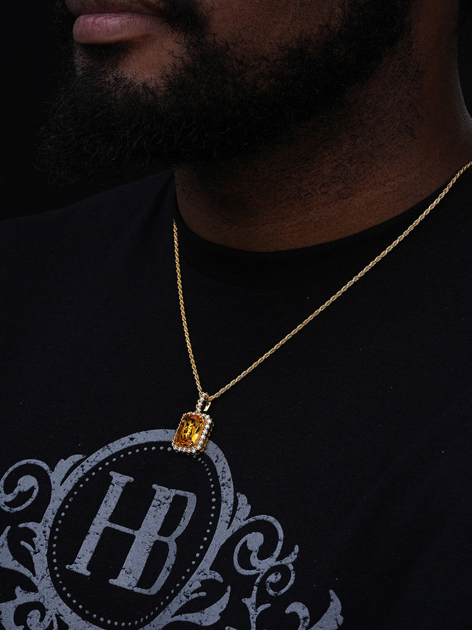 MOISSANITE Simulated Yellow Canary Diamond Pendant - 14k Gold Vermeil Or 925 Silver - Small 1.5"