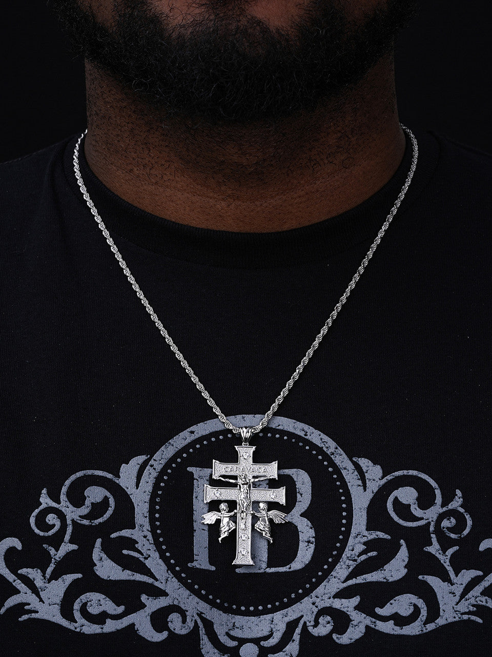 Silver Caravaca Crucifix Cross Charm Pendant Necklace Silver Caravaca Crucifix Cross Charm Pendant Necklace