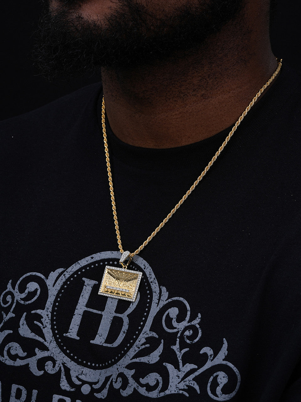 Jesus Last Supper Pendant - 14k Yellow Gold Vermeil Or 925 Silver - CZ Stones - Small 1.5"