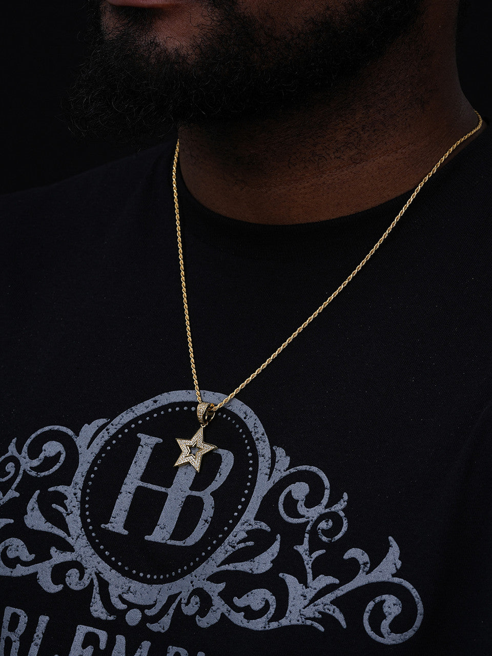 MOISSANITE Super Star Hip Hop Pendant - 14k Gold Vermeil Or 925 Silver - Small 1"