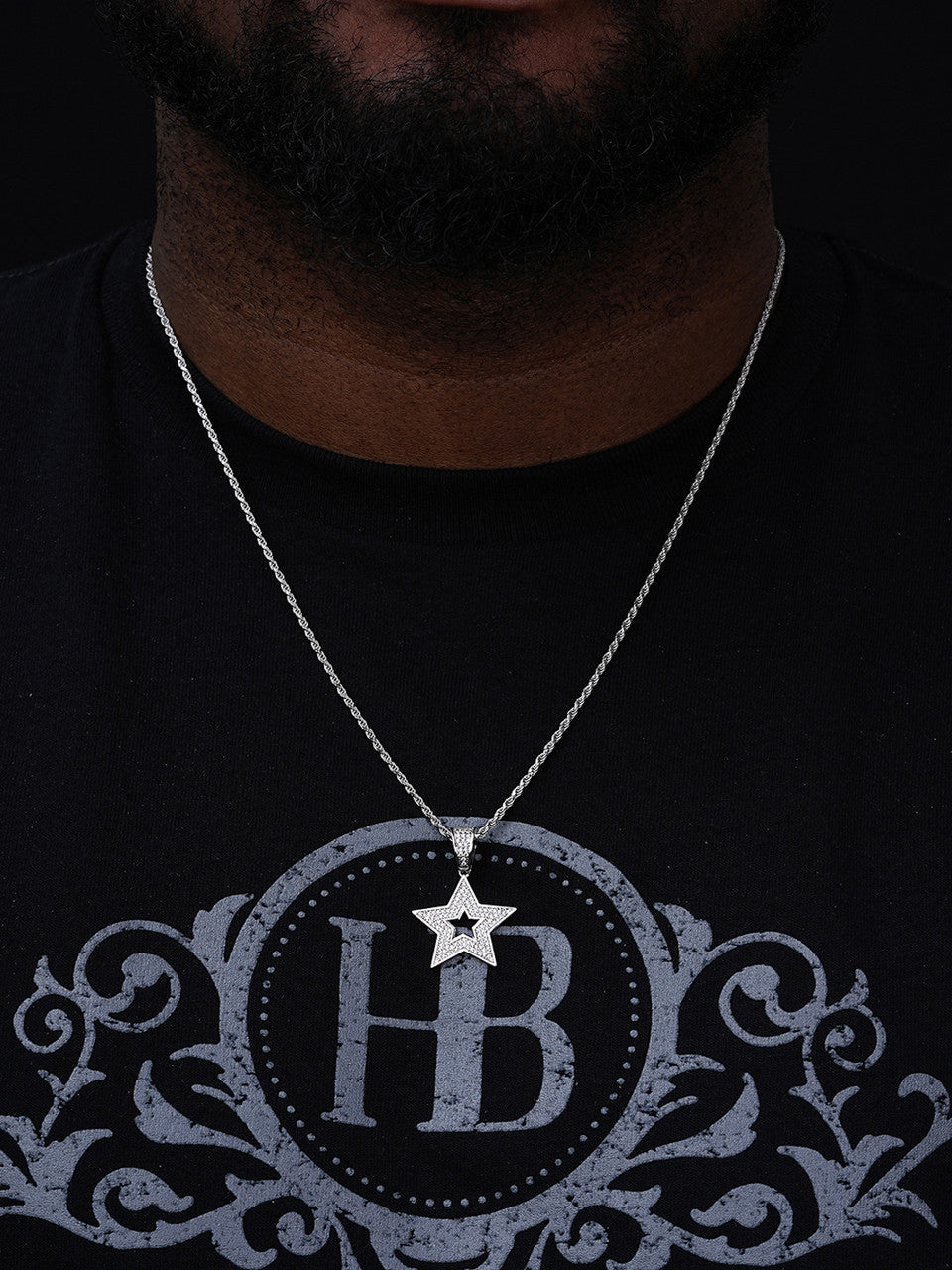 MOISSANITE Super Star Hip Hop Pendant - 14k Gold Vermeil Or 925 Silver - Small 1"