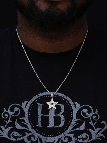 MOISSANITE Super Star Hip Hop Pendant - 14k Gold Vermeil Or 925 Silver - Small 1"