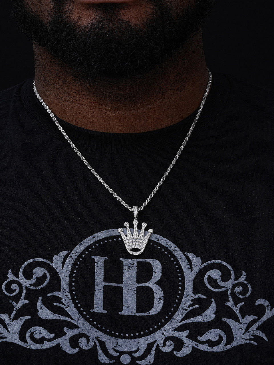 Rolex Crown King Or Queen Iced Out Pendant - 14k Gold Vermeil Or 925 Silver - Medium 1.75"