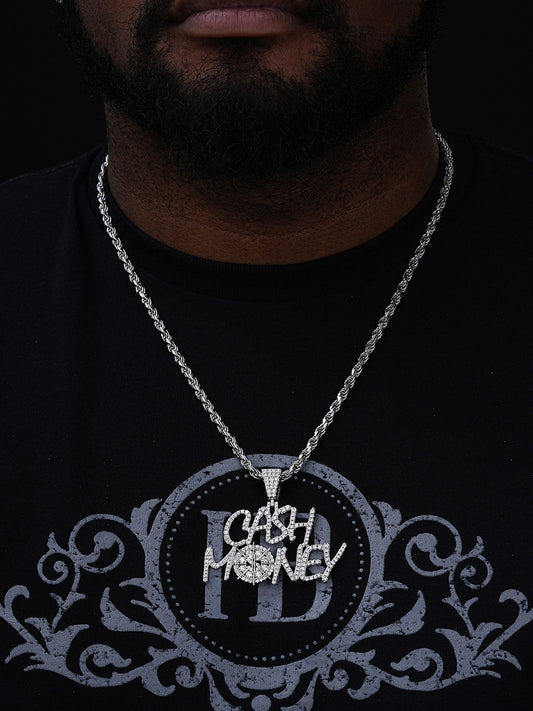 MOISSANITE Cash Money Vault Hip Hop Pendant - 14k Gold Vermeil Or 925 Silver - Medium 2.25"