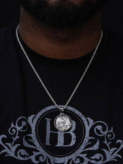 Euphanasia Tupac 2Pac Medallion Hip Hop Pendant - 14k Gold Vermeil Or 925 Silver - Medium 1.75"
