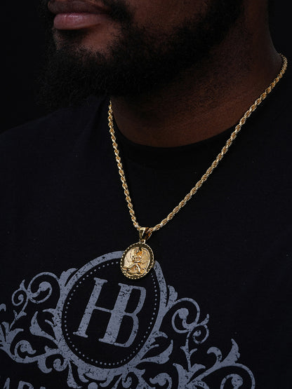 Euphanasia Tupac 2Pac Medallion Hip Hop Pendant - 14k Gold Vermeil Or 925 Silver - Medium 1.75"
