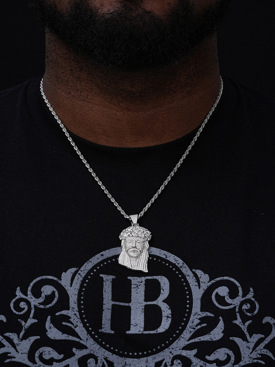 MOISSANITE Royalty Jesus Piece Fully Iced Out Pendant - 925 Silver - 3 Sizes 1.5"-3"