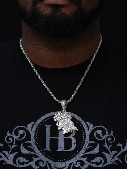 Baguette Jesus Exclusive Pendant - 925 Silver - CZ Stones - 3 Sizes 1"-2.5"