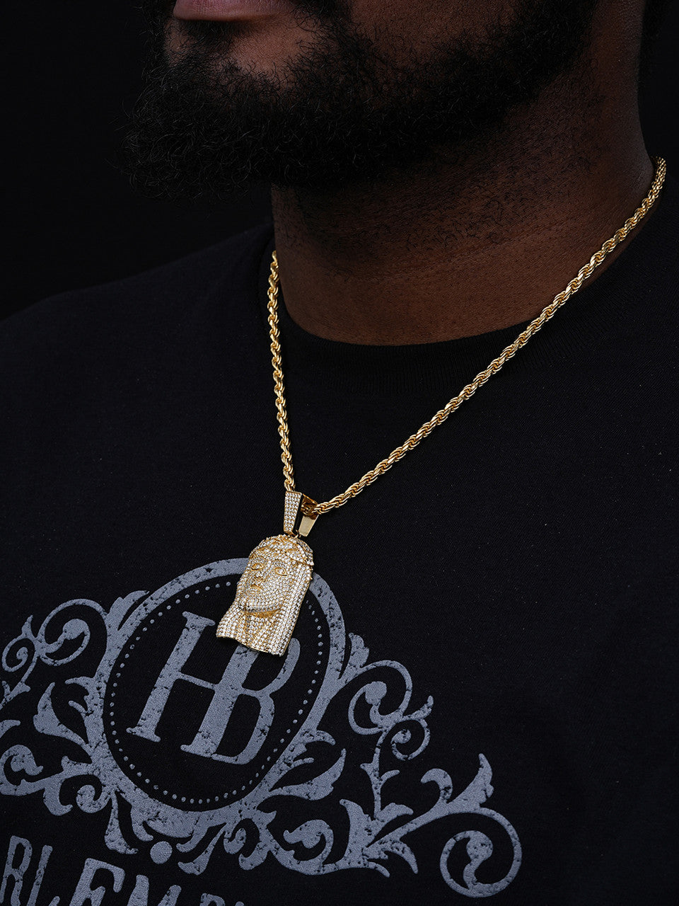 MOISSANITE Fully Iced Jesus Pendant - 14k Gold Vermeil 925 Silver  - 3 Sizes 1.5"-3.25"