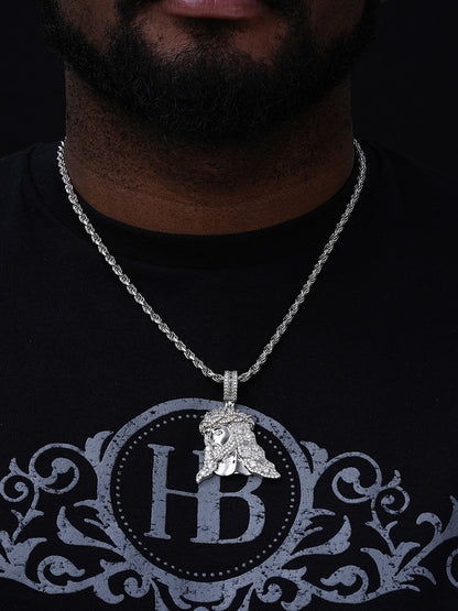 MOISSANITE Bust Down Baguette Jesus Pendant - 14k Yellow Gold Vermeil Or 925 Silver - Large 2.5"