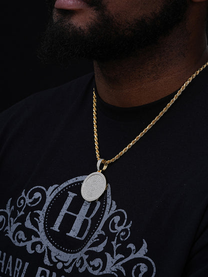 MOISSANITE Round Rapper Medallion Iced Out Pendant - 14k Gold Vermeil 925 Silver - 3 Sizes 1.25"-2.75"