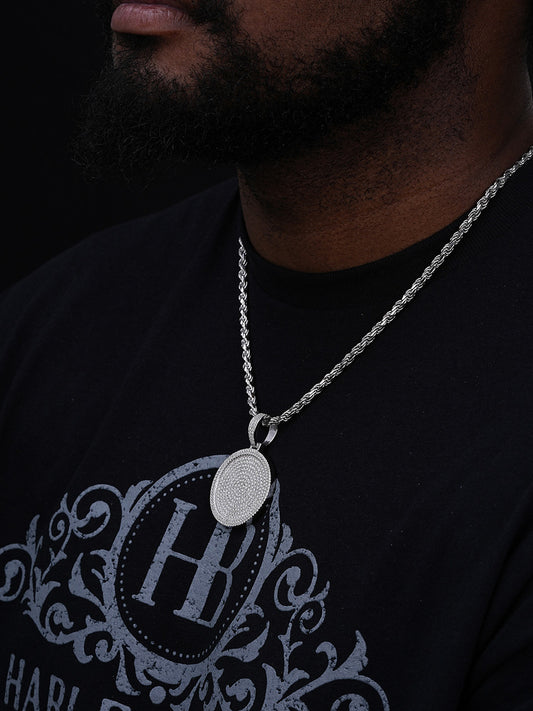 Round Rapper Medallion Iced Out Pendant - 925 Silver - CZ Stones - 3 Sizes 1.25"-2.75"