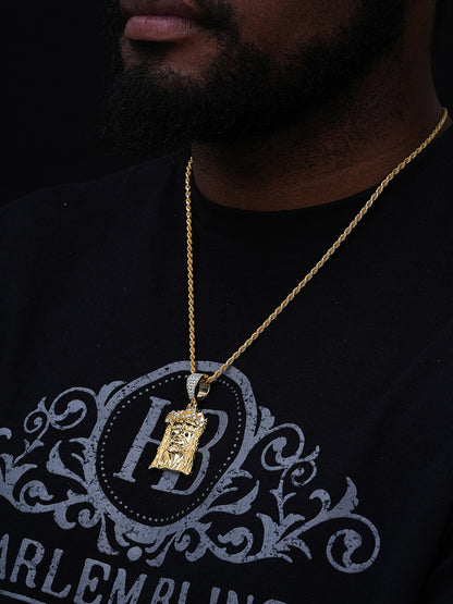 MOISSANITE Majestic HipHop Jesus Pendant - 14k Gold Vermeil Or 925 Silver - Medium 2.25"