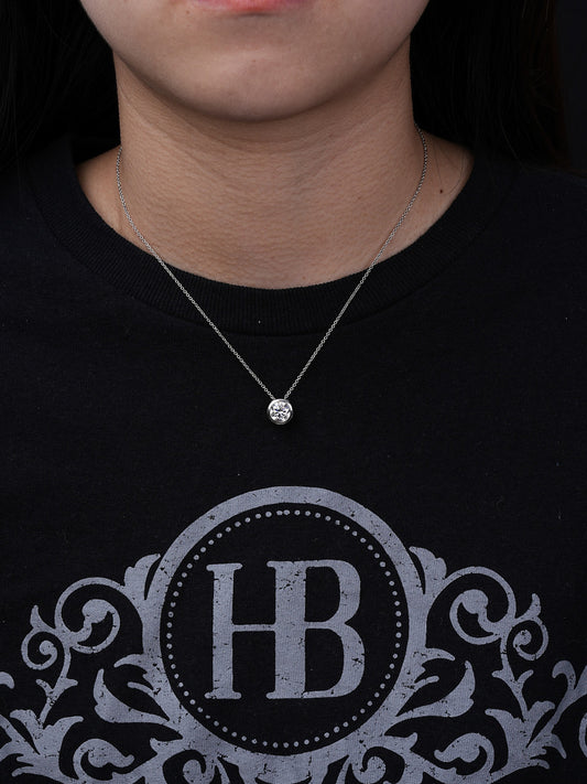 MOISSANITE #1 Classic Solitaire Bezel Set Pendant - 925 Silver - 1ct-4ct