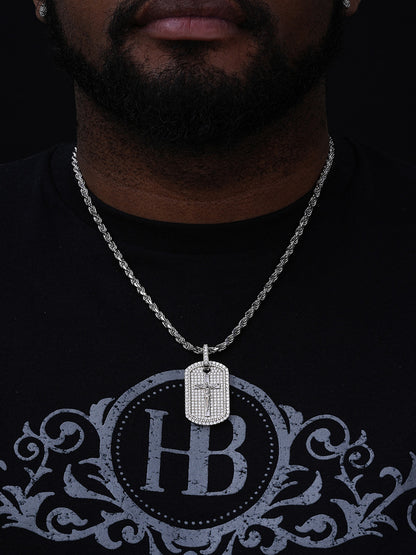 MOISSANITE Silver Gold Real Iced Jesus & Cross Dog Tag Pendant Pass Diamond Test