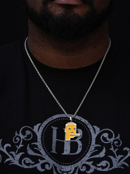 MOISSANITE Cryptopunk NFT Guy Smoking Blunt Pendant - 14k Gold Vermeil Or 925 Silver - Medium 1.75"