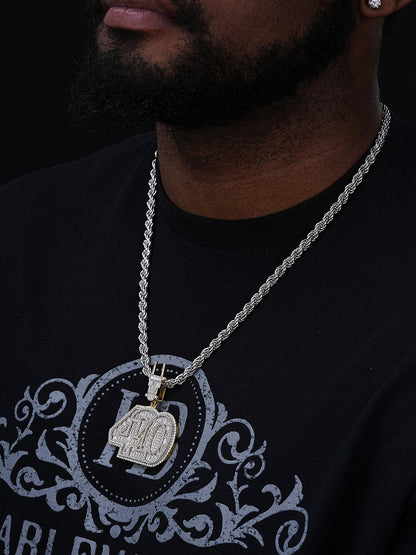 MOISSANITE 420 Plug Marijuana Weed Pendant - 14k Gold Vermeil Or 925 Silver - Large 2.5"