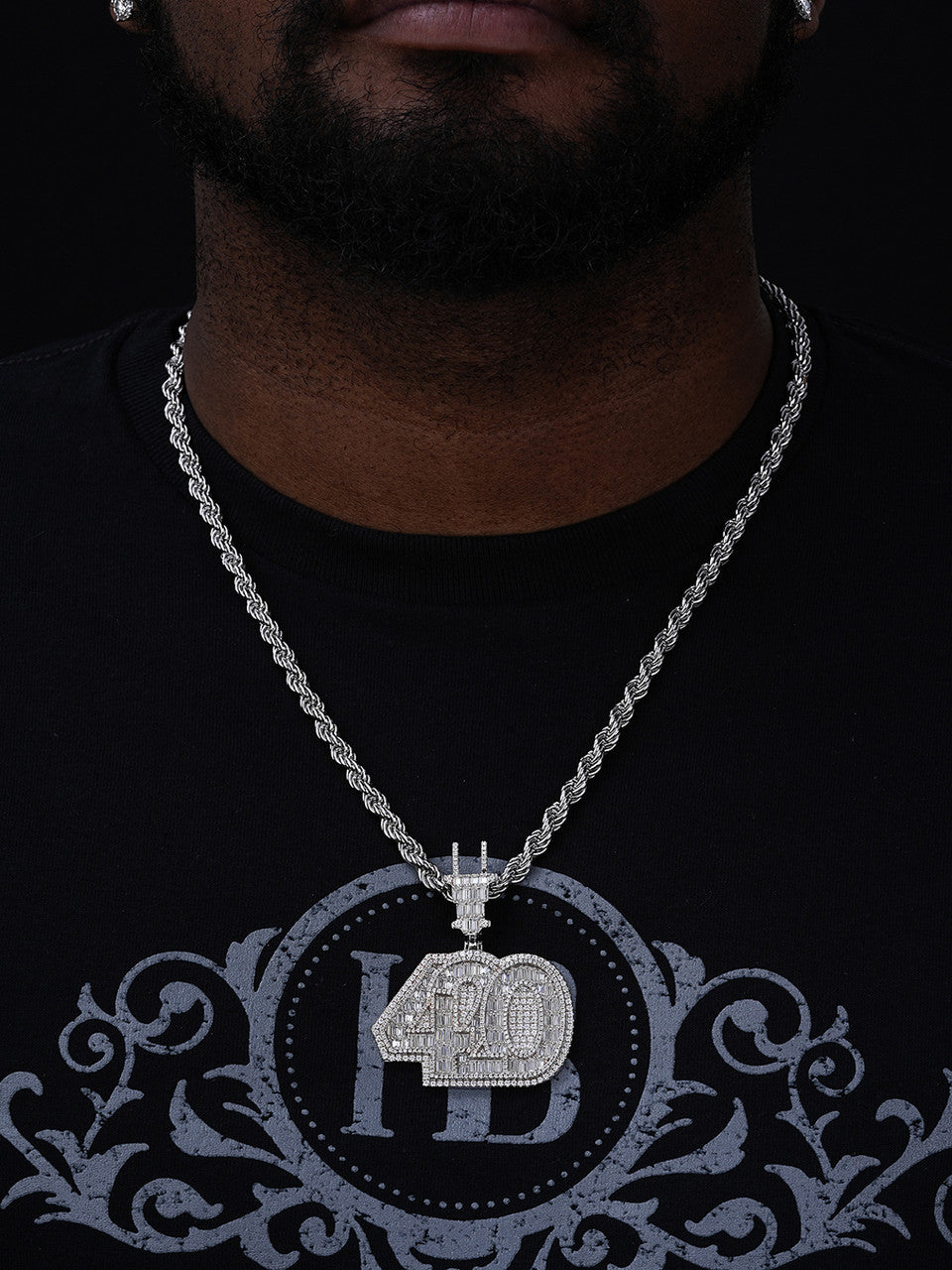 MOISSANITE 420 Plug Marijuana Weed Pendant - 14k Gold Vermeil Or 925 Silver - Large 2.5"