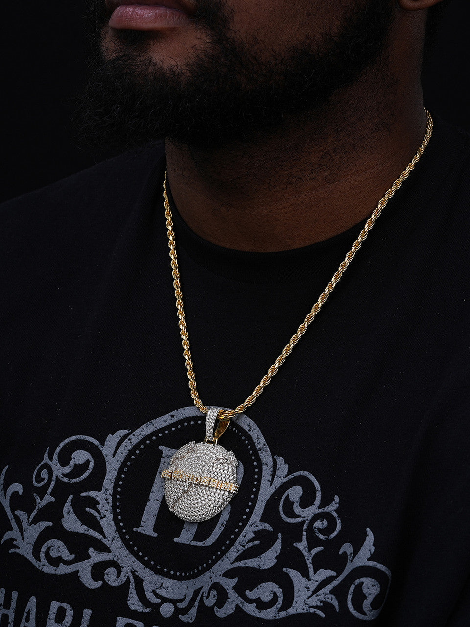 MOISSANITE 925 Silver/Gold Plated Iced World Is Mine Globe Map