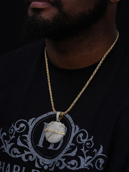 MOISSANITE World Is Mine Globe Pendant - 14k Gold Vermeil Or 925 Silver - Large 2.5"