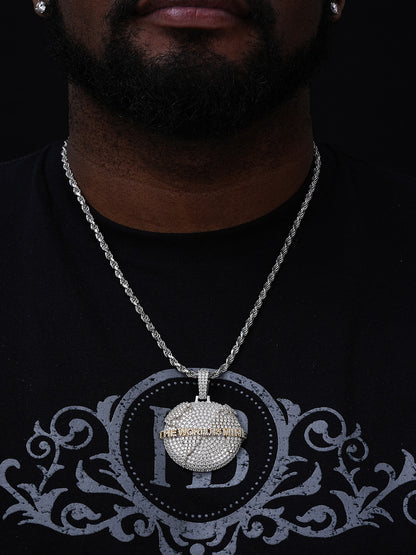 MOISSANITE World Is Mine Globe Pendant - 14k Gold Vermeil Or 925 Silver - Large 2.5"