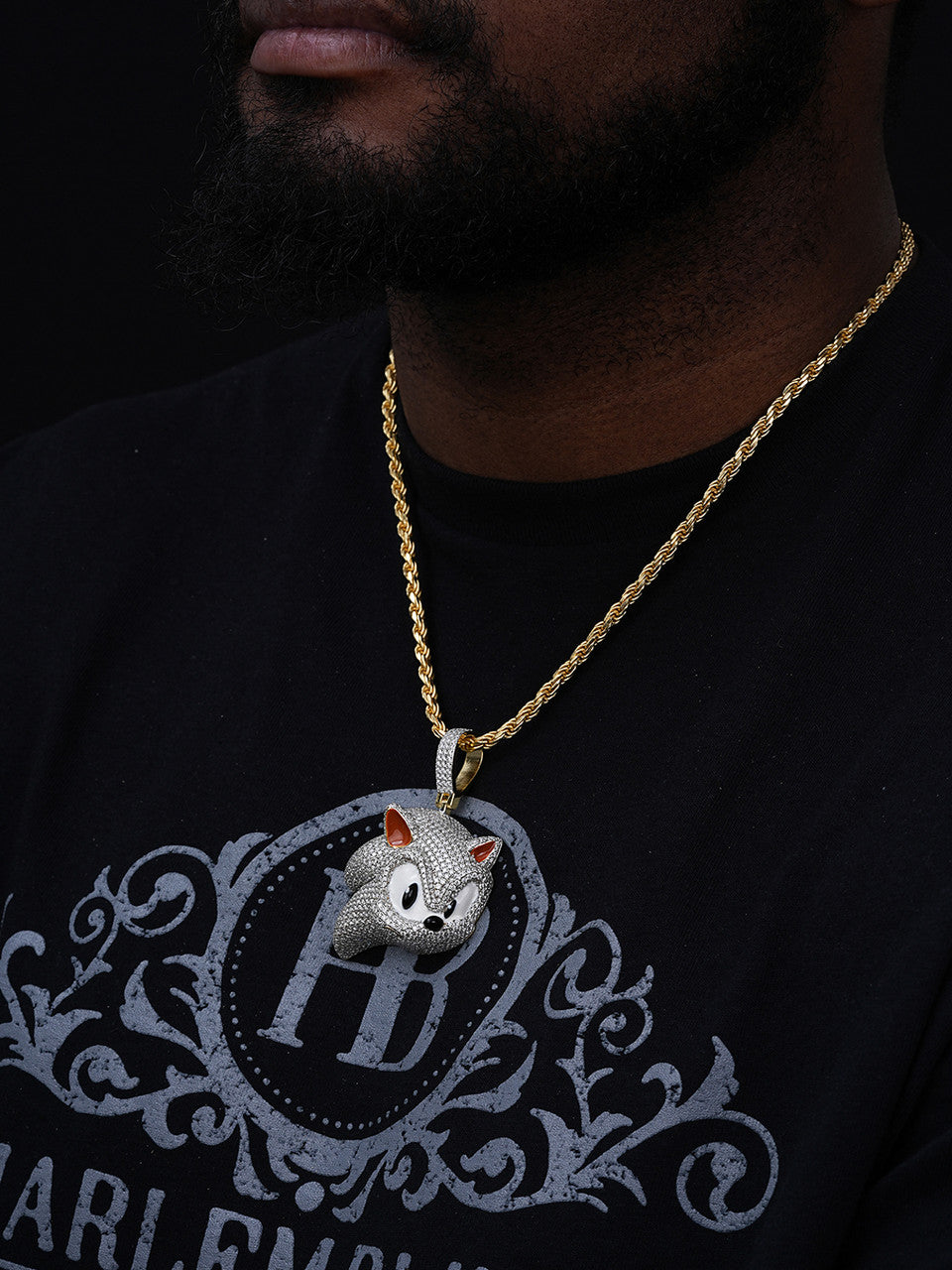 MOISSANITE Large Sonic The Hedgehog Iced Out Pendant - 14k Gold Vermeil Or 925 Silver - Medium 2.5"