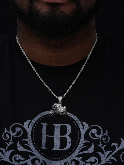 MOISSANITE Man Money Bag Iced Out Pendant - 14k Gold Vermeil Or 925 Silver - Small 1.5"