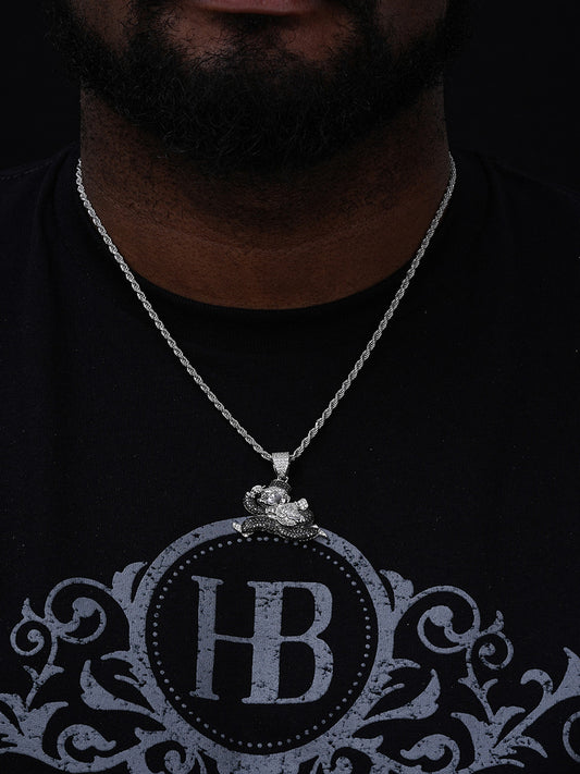 MOISSANITE Man Money Bag Iced Out Pendant - 14k Gold Vermeil Or 925 Silver - Small 1.5"