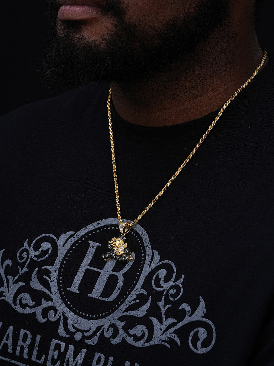 MOISSANITE Man Money Bag Iced Out Pendant - 14k Gold Vermeil Or 925 Silver - Small 1.5"