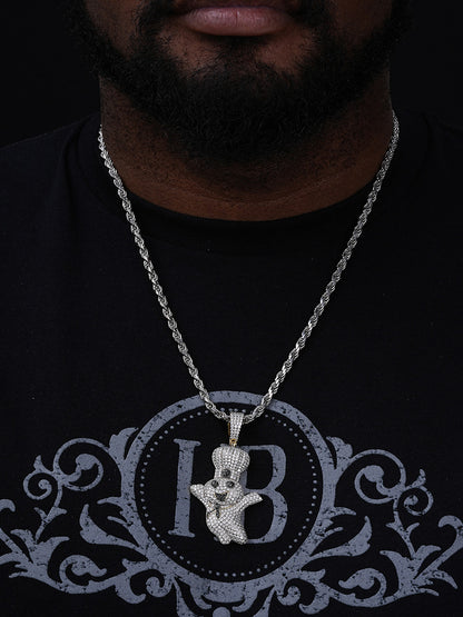 MOISSANITE Pillsbury Doughboy Money Iced Out Pendant - 14k Gold Vermeil Or 925 Silver - Large 2.75"