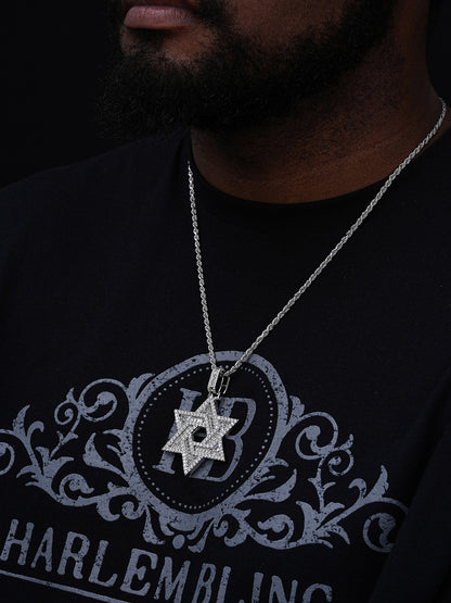 MOISSANITE Jewish Star Of David Pendant - 925 Silver - 2 Sizes 1.33"-2.5"