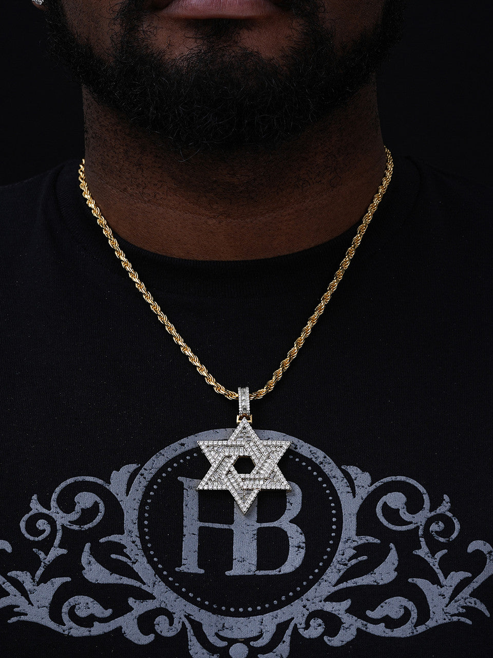 MOISSANITE Jewish Star Of David Pendant - 14k Gold Vermeil 925 Silver - 2 Sizes 1.33"-2.5"