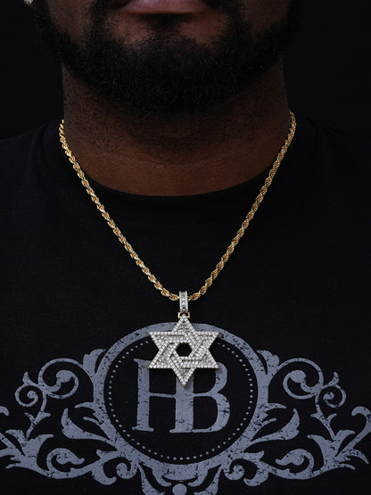 MOISSANITE Jewish Star Of David Pendant - 14k Gold Vermeil 925 Silver - 2 Sizes 1.33"-2.5"