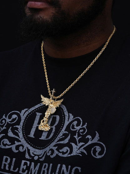 MOISSANITE Saint St Michael Slaying Dragon Archangel Pendant - 14k Gold Vermeil 925 Silver - 3 Sizes 1"-3"