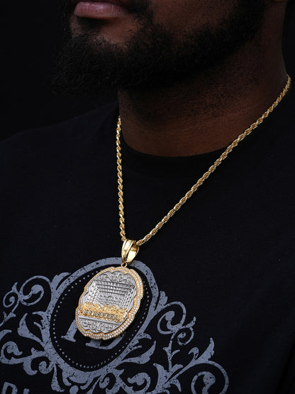 MOISSANITE Jesus Last Supper Pendant - 14k Gold Vermeil Or 925 Silver - Large 3"