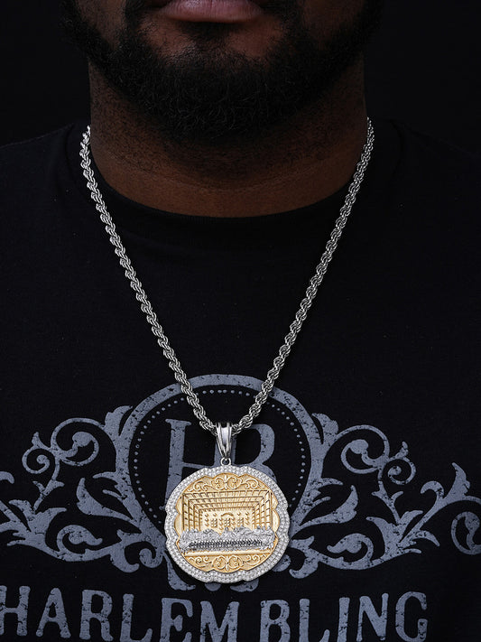 MOISSANITE Jesus Last Supper Pendant - 14k Gold Vermeil Or 925 Silver - Large 3"