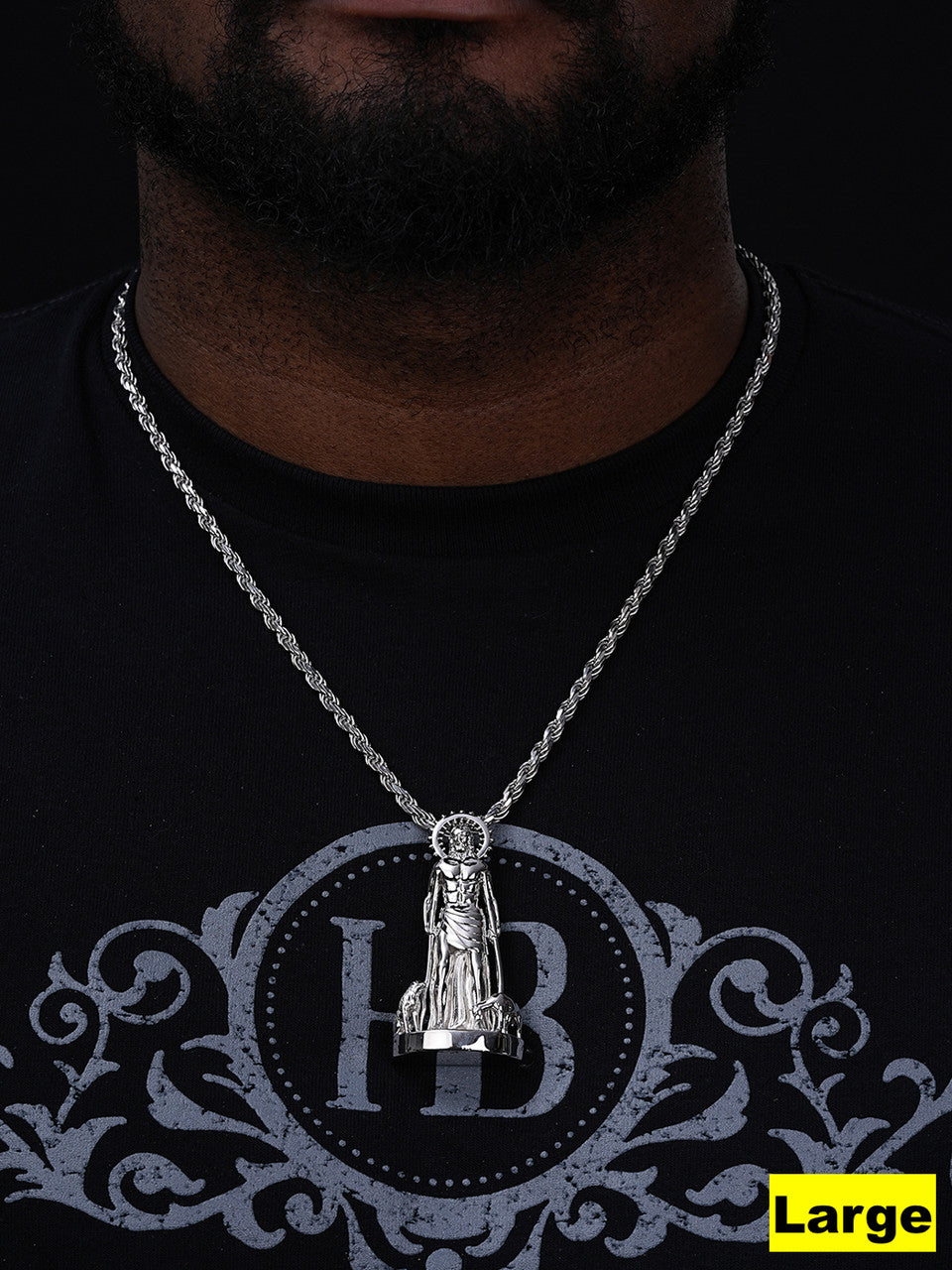 Saint Lazarus Plain San Lazaro Pendant - 925 Silver - 3 Sizes 1.25"-2.5"