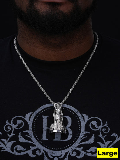 Saint Lazarus Plain San Lazaro Pendant - 925 Silver - 3 Sizes 1.25"-2.5"