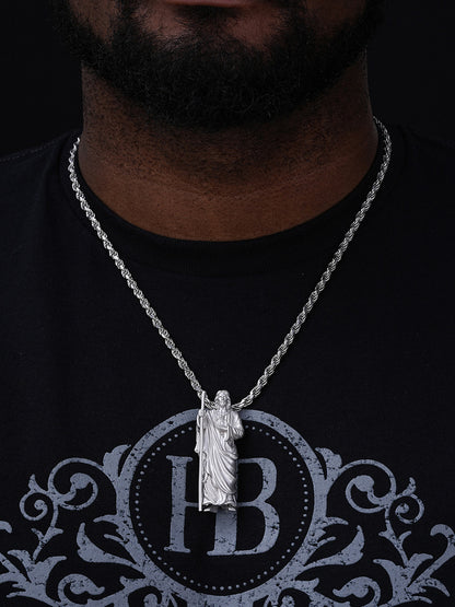 Heavy 3D San Judas Pendant - 14k Yellow/Rose Gold Vermeil Or 925 Silver - Large 2.5"