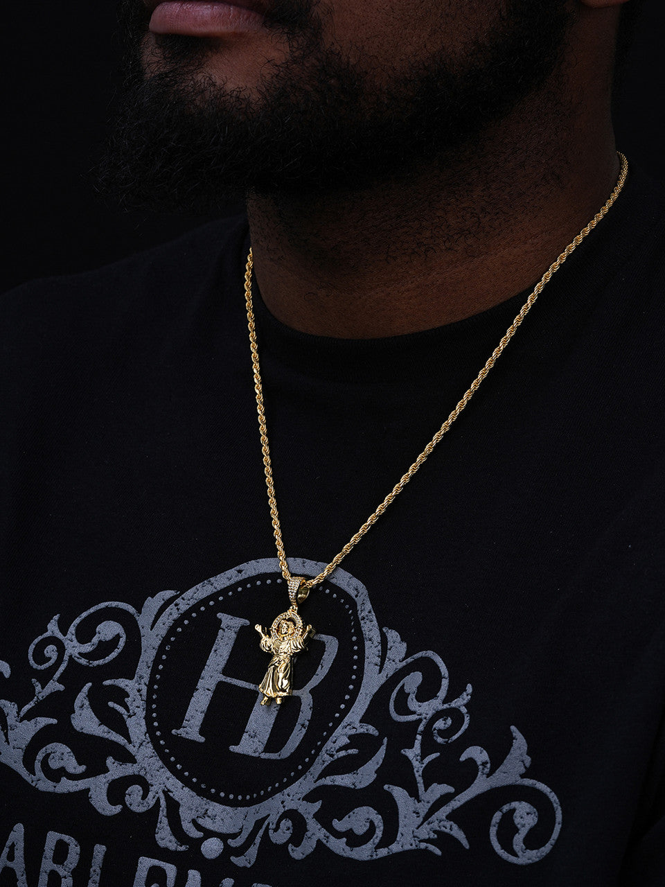 MOISSANITE Santo Niño de Atocha Baby Jesus Pendant - 14k Gold Vermeil Or 925 Silver - Medium 2"