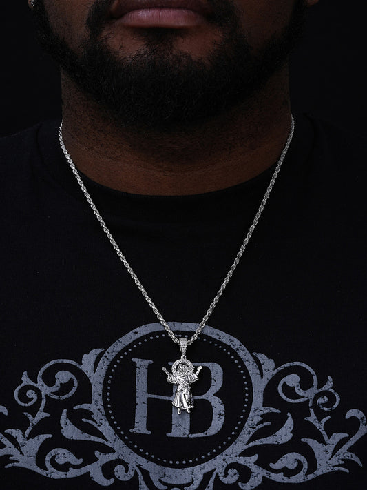 MOISSANITE Santo Niño de Atocha Baby Jesus Pendant - 14k Gold Vermeil Or 925 Silver - Medium 2"