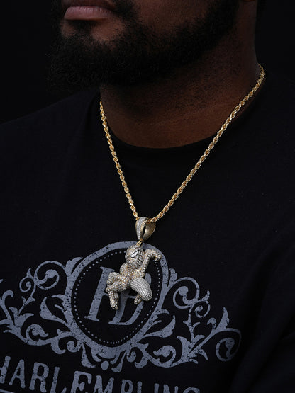 MOISSANITE Spiderman Iced Out Pendant - 14k Gold Vermeil Or 925 Silver - Large 2.5"